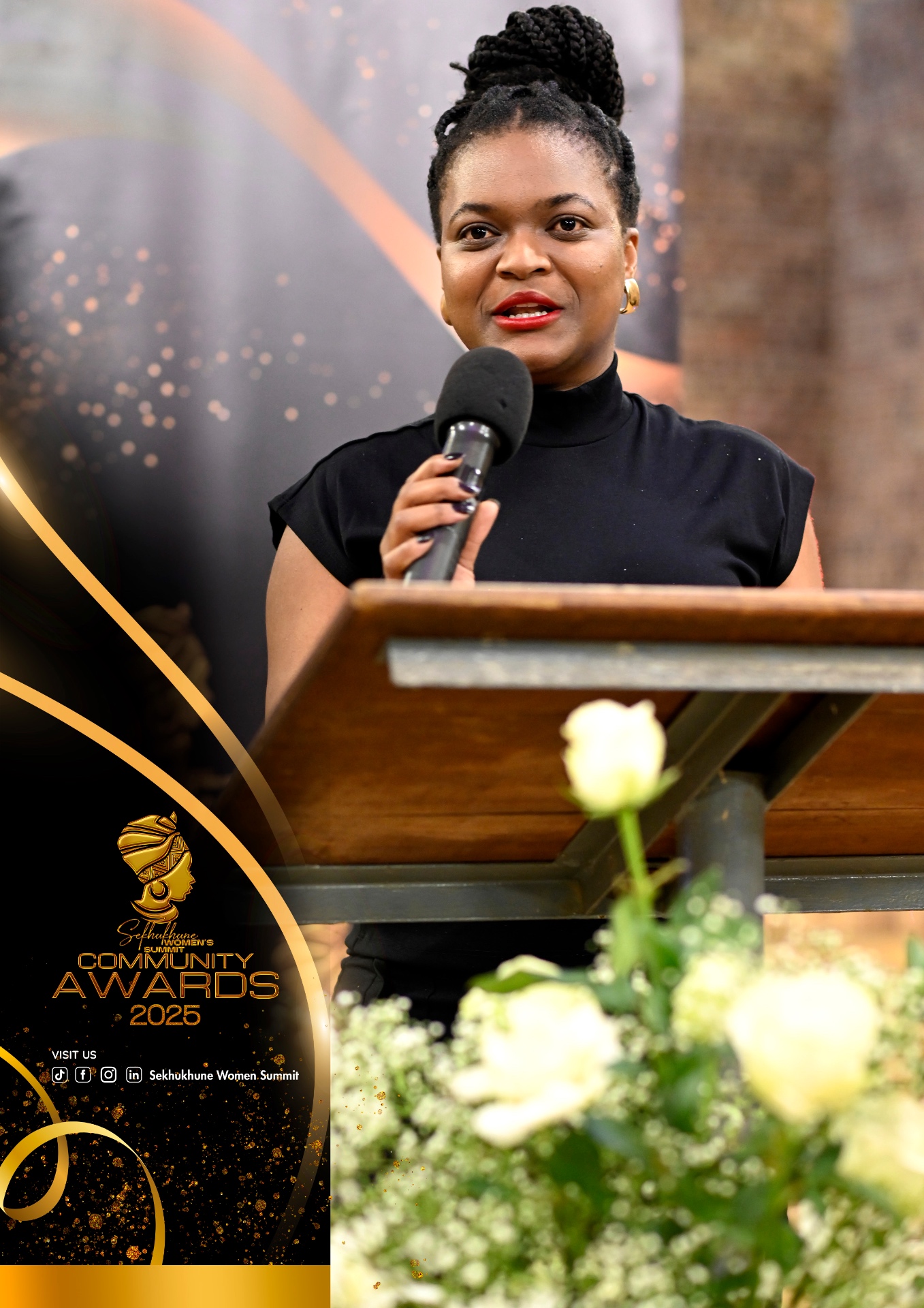 Keynote speaker at the podium