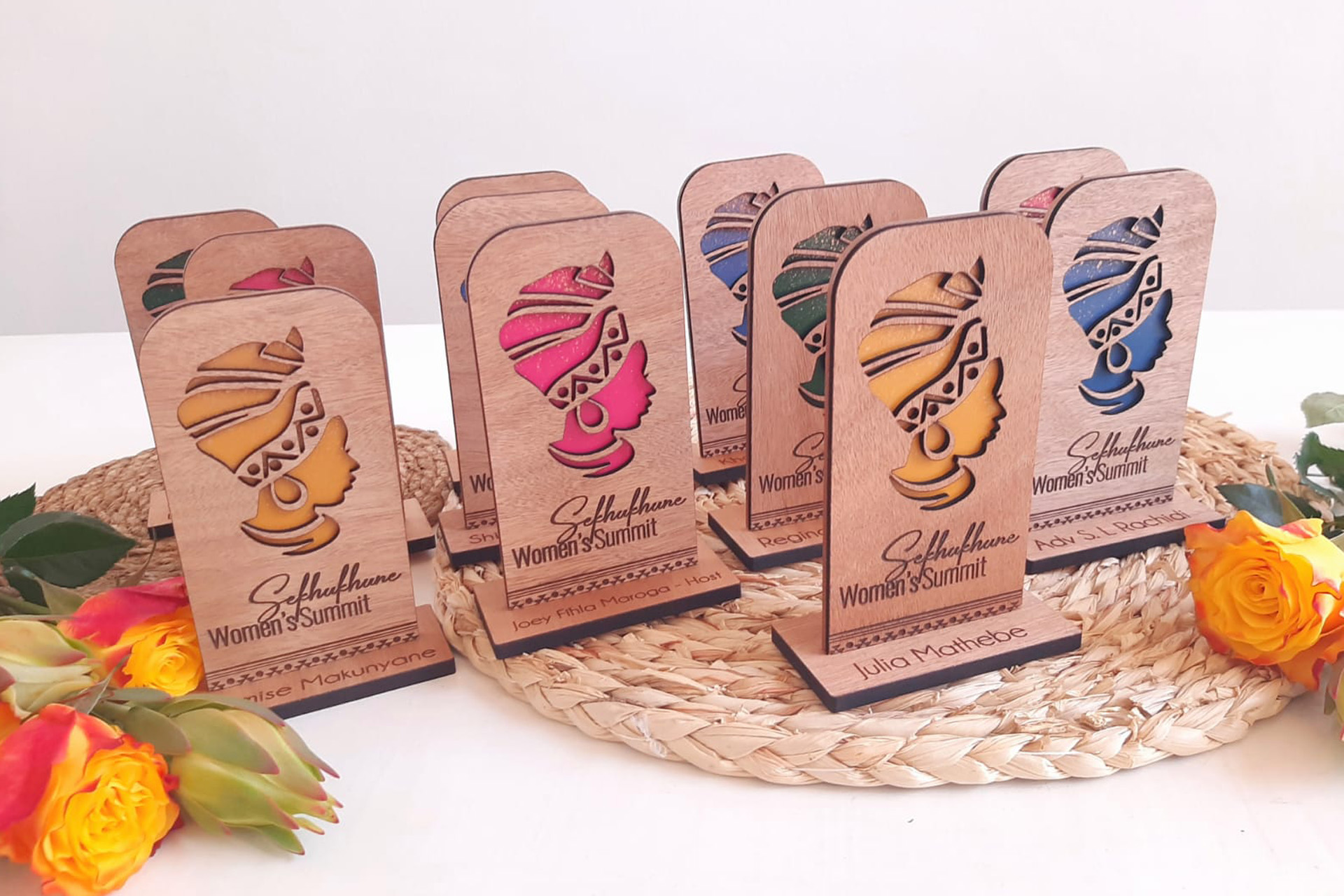 Handcrafted wooden trophies